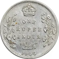 سکه 1 روپیه 1905 ادوارد هفتم - EF40 - هند