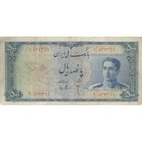 اسکناس 500 ریال مینیاتور - تک - VF25 - محمد رضا شاه