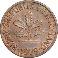 سکه 1 فینیگ 1979F جمهوری فدرال - EF45 - آلمان