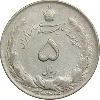 سکه 5 ریال 1324 - VF35 - محمد رضا شاه