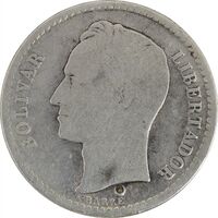 سکه 50 سنتیمو 1954 - VF20 - ونزوئلا