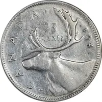 سکه 25 سنت 1941 جرج ششم - EF45 - کانادا
