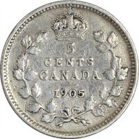سکه 5 سنت 1905 ادوارد هفتم - VF30 - کانادا