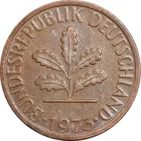 سکه 1 فینیگ 1973F جمهوری فدرال - EF45 - آلمان