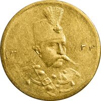 سکه طلا 5000 دینار 1324 تصویری - MS62 - مظفرالدین شاه