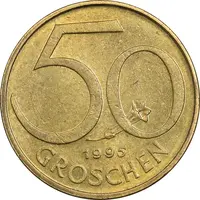 سکه 50 گروشن 1995 جمهوری دوم - AU55 - اتریش