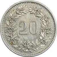 سکه 20 راپن 1975 دولت فدرال - EF45 - سوئیس