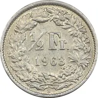 سکه 1/2 فرانک 1963 دولت فدرال - EF40 - سوئیس