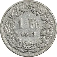 سکه 1 فرانک 1913 دولت فدرال - VF30 - سوئیس