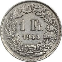 سکه 1 فرانک 1944 دولت فدرال - EF40 - سوئیس