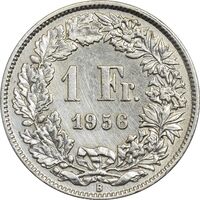 سکه 1 فرانک 1956 دولت فدرال - EF45 - سوئیس