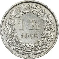 سکه 1 فرانک 1956 دولت فدرال - EF45 - سوئیس