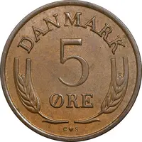 سکه 5 اوره 1968 فردریک نهم - EF45 - دانمارک