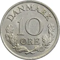 سکه 10 اوره 1961 فردریک نهم - AU58 - دانمارک