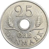 سکه 25 اوره 1967 فردریک نهم - AU50 - دانمارک