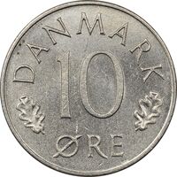 سکه 10 اوره 1973 مارگرته دوم - MS61 - دانمارک
