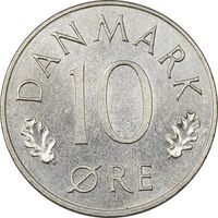سکه 10 اوره 1976 مارگرته دوم - MS61 - دانمارک