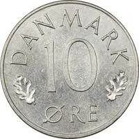 سکه 10 اوره 1976 مارگرته دوم - MS61 - دانمارک