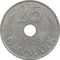 سکه 25 اوره 1975 مارگرته دوم - EF45 - دانمارک