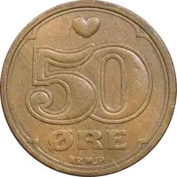 سکه 50 اوره 1989 مارگرته دوم - EF45 - دانمارک