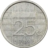 سکه 25 سنت 1989 بئاتریکس - EF45 - هلند