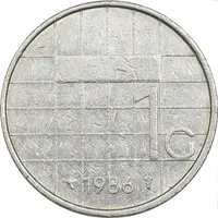 سکه 1 گلدن 1986 بئاتریکس - EF45 - هلند