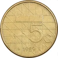 سکه 5 گلدن 1988 بئاتریکس - EF45 - هلند