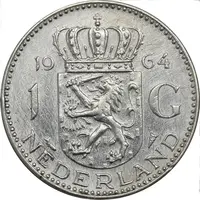سکه 1 گلدن 1964 یولیانا - EF45 - هلند