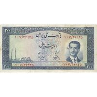 اسکناس 200 ریال 1330 - تک - VF35 - محمد رضا شاه