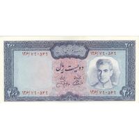 اسکناس 200 ریال (آموزگار - جهانشاهی) - تک - UNC62 - محمد رضا شاه