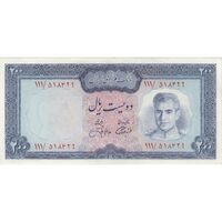 اسکناس 200 ریال (آموزگار - جهانشاهی) - تک - UNC61 - محمد رضا شاه