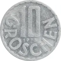 سکه 10 گروشن 1975 جمهوری دوم - MS61 - اتریش