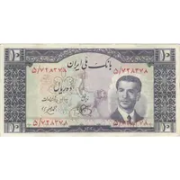 اسکناس 10 ریال 1330 - تک - VF35 - محمد رضا شاه