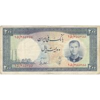 اسکناس 200 ریال 1337 - تک - VF25 - محمد رضا شاه