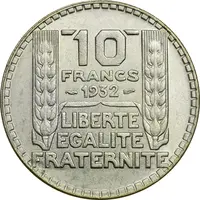 سکه 10 فرانک 1932 جمهوری سوم - AU58 - فرانسه