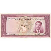 اسکناس 100 ریال کراواتی 1332 - تک - VF35 - محمد رضا شاه