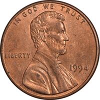 سکه 1 سنت 1994 لینکلن - MS63 - آمریکا