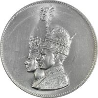 مدال یادبود نقره جشن تاجگذاری 1346 - MS63 - محمد رضا شاه