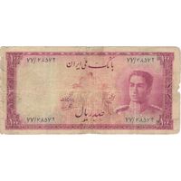 اسکناس 100 ریال سری سوم - تک - F - محمد رضا شاه