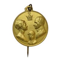 مدال آویزی تاجگذاری (سه رخ) - با پک فابریک - UNC - محمد رضا شاه