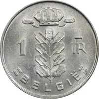 سکه 1 فرانک 1970 بودئون یکم (نوشته هلندی) - MS61 - بلژیک