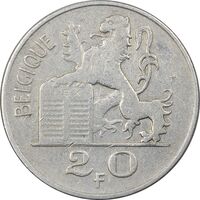 سکه 20 فرانک 1950 بودئون یکم (نوشته فرانسوی) - VF35 - بلژیک