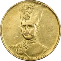 سکه طلا 1 تومان بدون تاریخ (بدون جلوس) - AU55 - ناصرالدین شاه