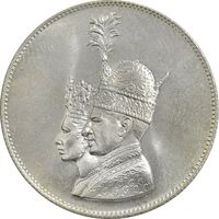 مدال یادبود نقره جشن تاجگذاری 1346 - MS63 - محمد رضا شاه