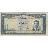 اسکناس 200 ریال 1330 - تک - VF25 - محمد رضا شاه