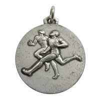 مدال آویز ورزشی دو میدانی (دانشگاه ملی ایران) نقره ای - AU - محمد رضا شاه