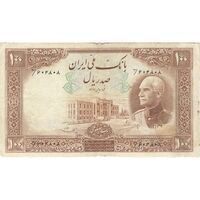 اسکناس 100 ریال پشت فارسی (مهر 1321) - تک - VF20 - رضا شاه
