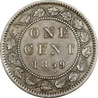 سکه 1 سنت 1859 ویکتوریا - EF40 - کانادا
