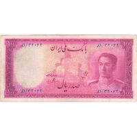 اسکناس 100 ریال سری سوم - تک - VF25 - محمد رضا شاه