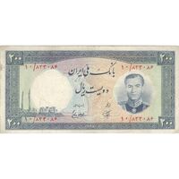اسکناس 200 ریال 1337 - تک - EF45 - محمد رضا شاه